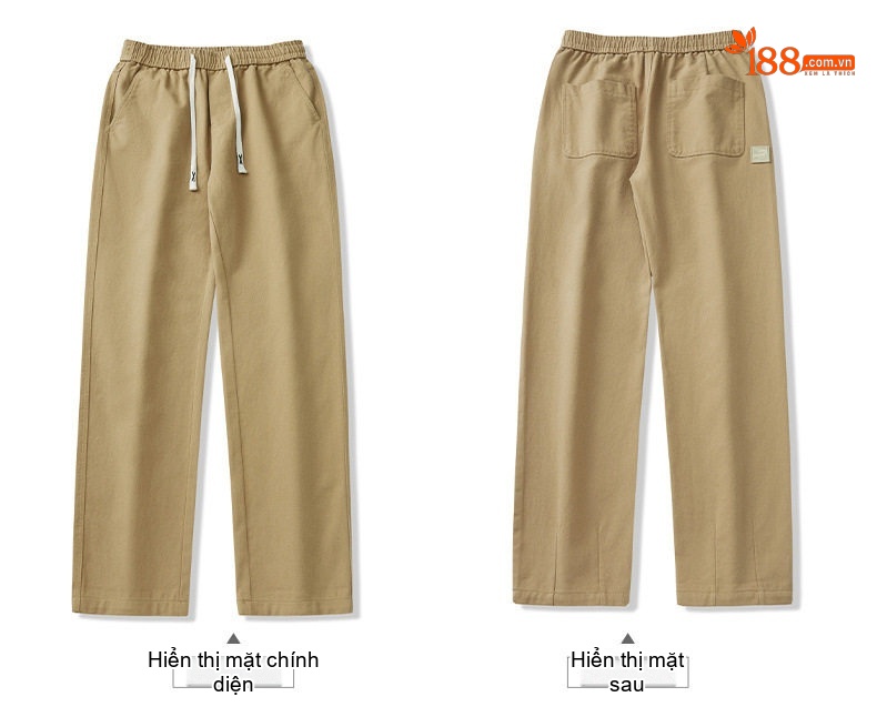 Quần dài nam ống suông thể thao cotton thoáng khí dáng rộng chi tiết 19