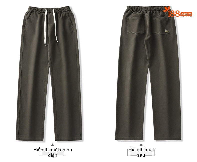 Quần dài nam ống suông thể thao cotton thoáng khí dáng rộng chi tiết 20