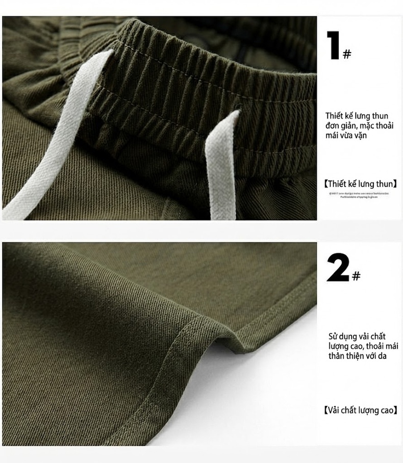 Quần dài nam ống suông thể thao cotton thoáng khí dáng rộng chi tiết 22