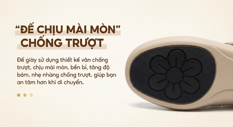 Dép Sandal Nữ Bít Mũi Quai Cài Hoa Nổi Đế Cao 3cm - 4cm Màu Kem, Xanh chi tiết 5