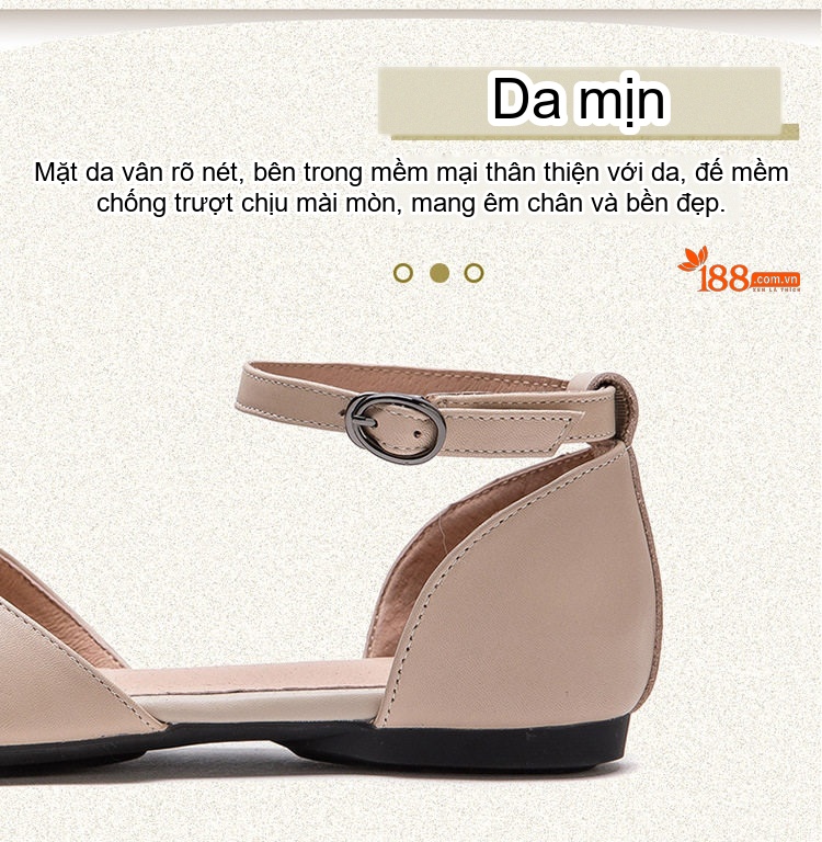 Dép Sandal Nữ Bít Mũi Quai Cài Hoa Nổi Đế Cao 3cm - 4cm Màu Kem, Xanh chi tiết 3