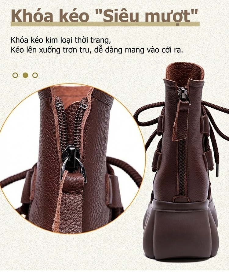 Dép Sandal Nữ Hở Mũi Cổ Cao Đế Dày Đế Cao 4cm - 5cm Màu Đen, Kem, Nâu chi tiết 7
