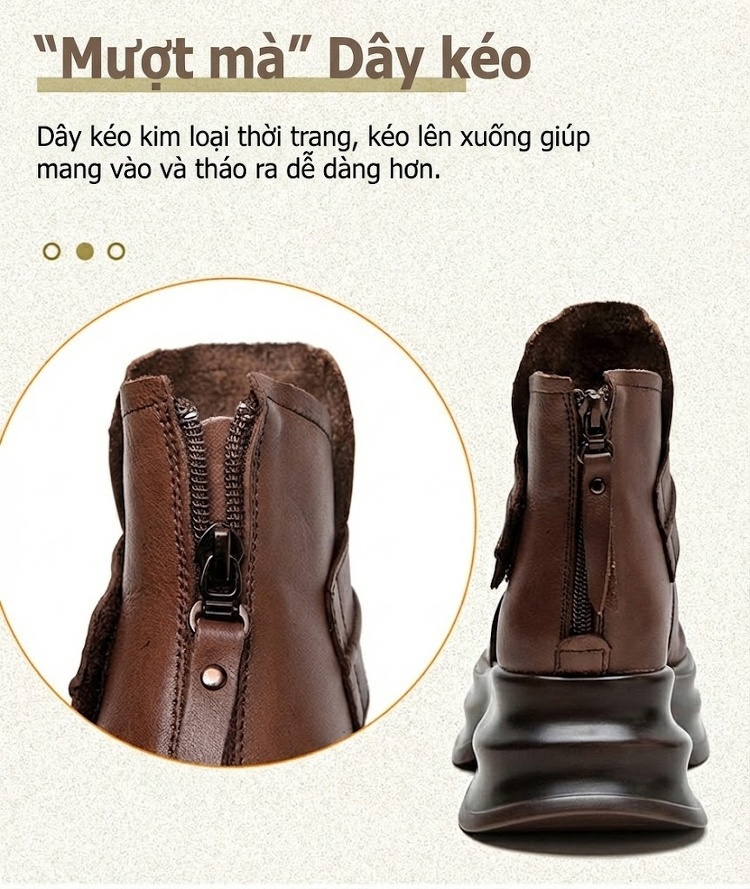 Dép Sandal Nữ Hở Ngón Bốt Cổ Ngắn Đế Cao 5cm - 6cm Màu Đen, Nâu chi tiết 6