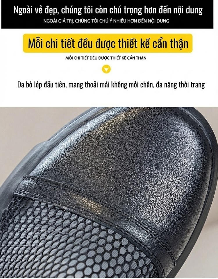 Bốt Lưới Nữ Da Thật Đế Bằng Khóa Kéo Sau Đế Cao 3cm - 4cm Màu Đen, Trắng chi tiết 8