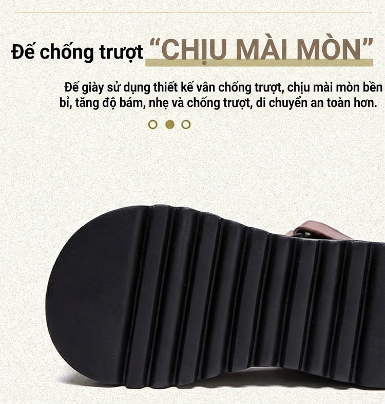 Dép Sandal Nữ Chiến Binh Quai Dán Đế Cao 5cm - 6cm Màu Đen, Nâu chi tiết 4