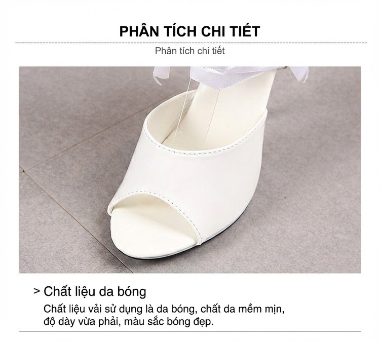 Giày Sandal Cao Gót Nữ Hở Ngón Da Bóng Quai Ren Gót Cao 11cm Màu Đen, Trắng, Đỏ, Vàng, Xanh... chi tiết 6