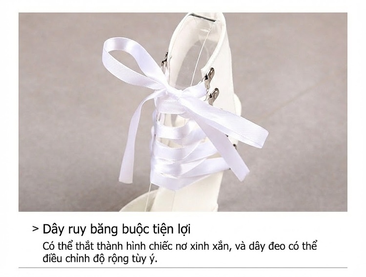 Giày Sandal Cao Gót Nữ Hở Ngón Da Bóng Quai Ren Gót Cao 11cm Màu Đen, Trắng, Đỏ, Vàng, Xanh... chi tiết 7