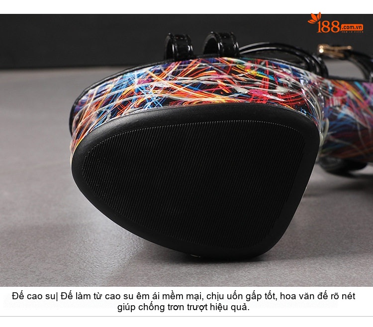 Giày Sandal Cao Gót Nữ Quai Ngang Da Bóng Phát Sáng Gót Cao 12cm Màu Đen, Trắng chi tiết 2
