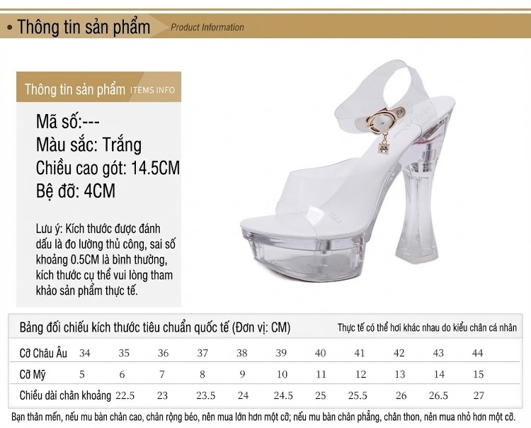 Giày Sandal Cao Gót Nữ Quai Trong Suốt Đế Phát Sáng Gót Cao 10cm - 12cm chi tiết 11