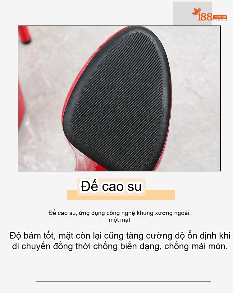 Giày Sandal Cao Gót Nữ Quai Trong Suốt Gót Nhọn Đế Xuồng Gót Cao 17cm Màu Đen, Đỏ, Trắng, Bạc... chi tiết 8