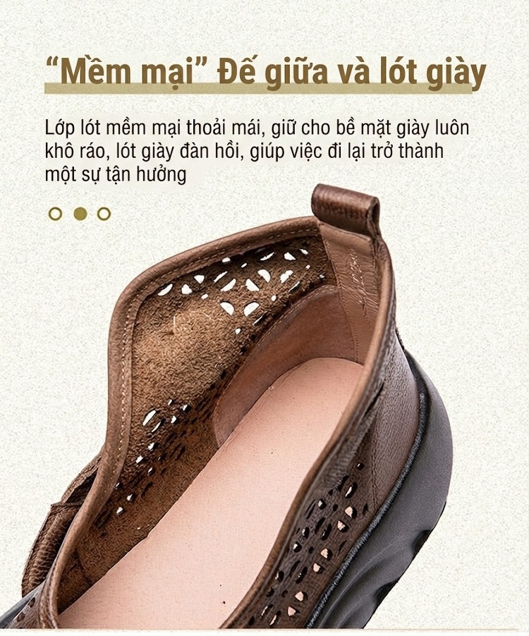 Dép Sandal Nữ Cao Cổ Đế Xuồng Lỗ Thoáng Khí Đế Cao 5cm - 6cm Màu Nâu, Đen chi tiết 6