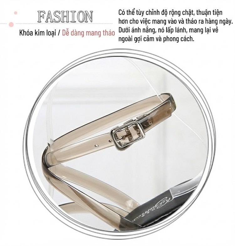Giày Sandal Cao Gót Nữ Da Bóng Quai Trong Gót Cao 10cm - 12cm Màu Đen, Đỏ, Hồng, Trắng... chi tiết 6