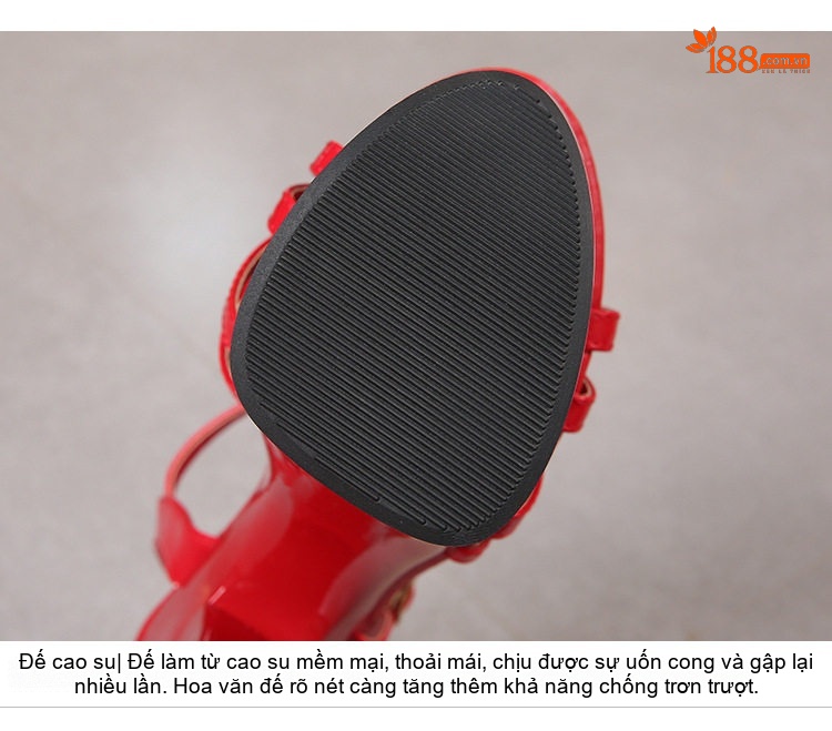 Giày Sandal Cao Gót Nữ Quai Chữ T Da Bóng Gót Cao 10cm - 12cm Màu Đen, Trắng, Đỏ, Hồng... chi tiết 6