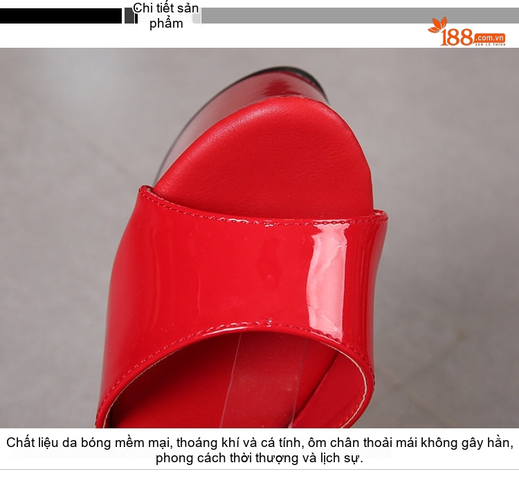 Giày Sandal Cao Gót Nữ Quai Mảnh Đế Xuồng Gót Cao 17cm Da Bóng Màu Đen, Đỏ, Trắng, Vàng... chi tiết 3