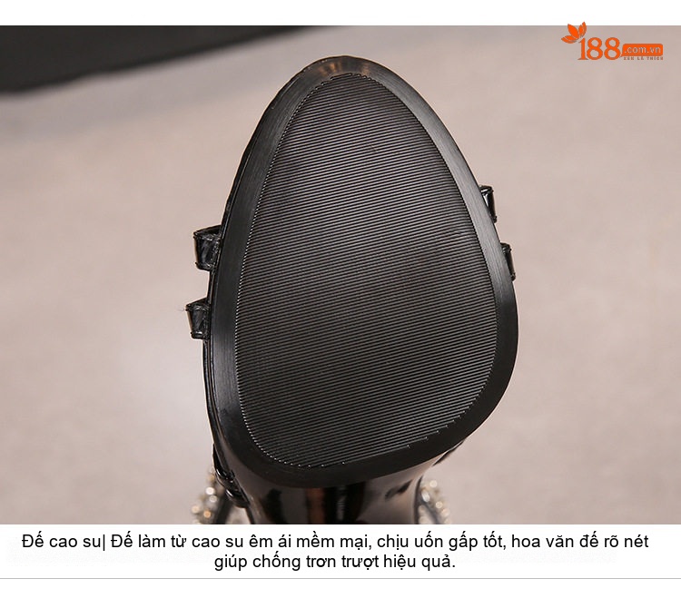 Giày Sandal Cao Gót Nữ Quai Ngang Da Bóng Gót Cao 10cm - 12cm Màu Bạc, Hồng, Vàng, Đỏ... chi tiết 3