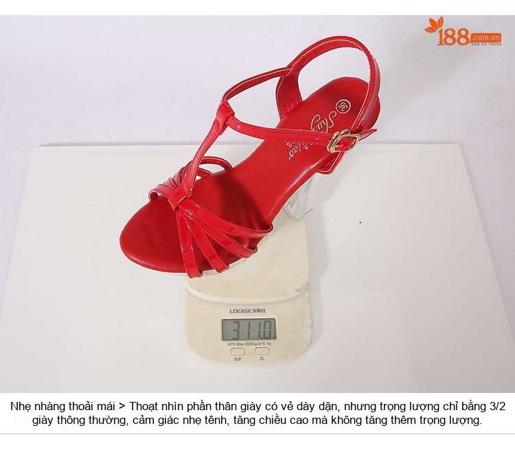 Giày Sandal Cao Gót Nữ Quai Ngang Đế Trong Suốt Gót Cao 10cm - 12cm Màu Đen, Đỏ, Trắng chi tiết 6