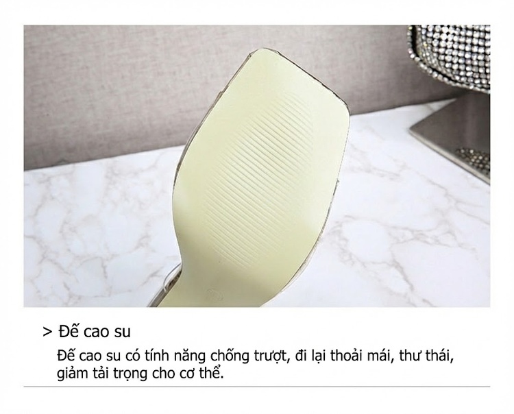 Giày Sandal Cao Gót Nữ Quai Trong Suốt Gót Cao 8cm Màu Trong Suốt chi tiết 9
