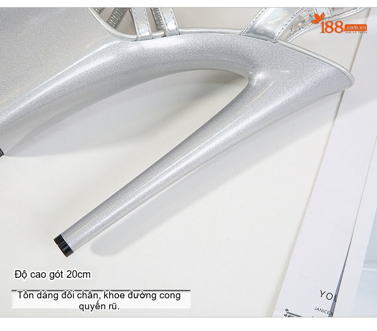 Giày Sandal Cao Gót Nữ Quai Mảnh Gót Nhọn Gót Cao 10cm - 12cm Màu Đen, Đỏ, Trắng, Hồng... chi tiết 7