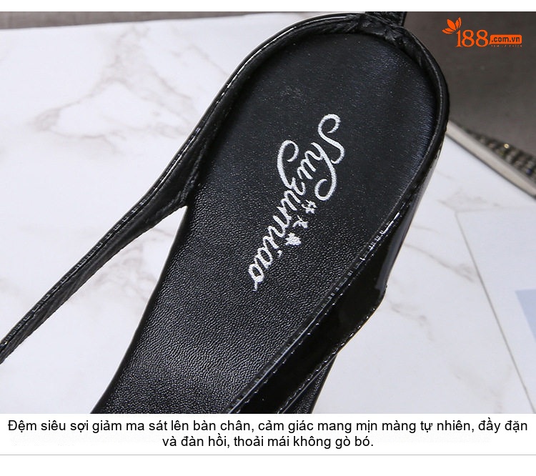 Giày Sandal Cao Gót Nữ Kẹp Ngón Quai Mảnh Đế Xuồng Gót Cao 13cm Màu Đen, Đỏ, Vàng, Hồng... chi tiết 5