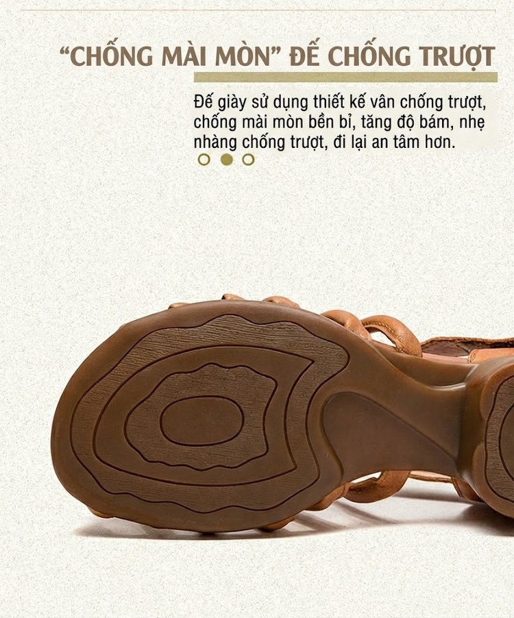 Dép Sandal Nữ Quai Dệt Thủ Công Đế Mềm Thoáng Khí Đế Cao 3cm - 4cm Màu Nâu, Trắng, Xanh chi tiết 4