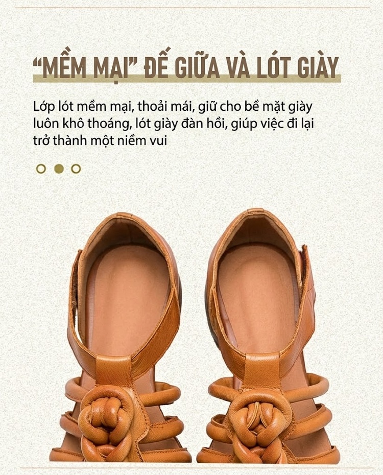 Dép Sandal Nữ Quai Dệt Thủ Công Đế Mềm Thoáng Khí Đế Cao 3cm - 4cm Màu Nâu, Trắng, Xanh chi tiết 5