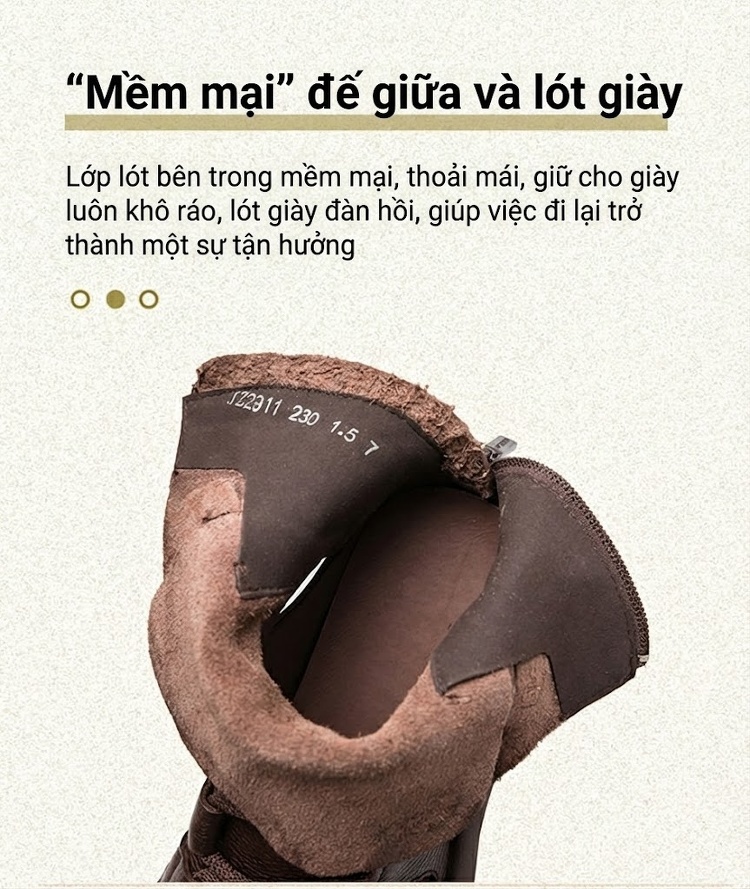 Giày Bốt Nữ Cổ Lửng Da Mờ L鏤空透气 Buộc Dây Đế Cao 4cm - 5cm Màu Đen, Nâu chi tiết 5