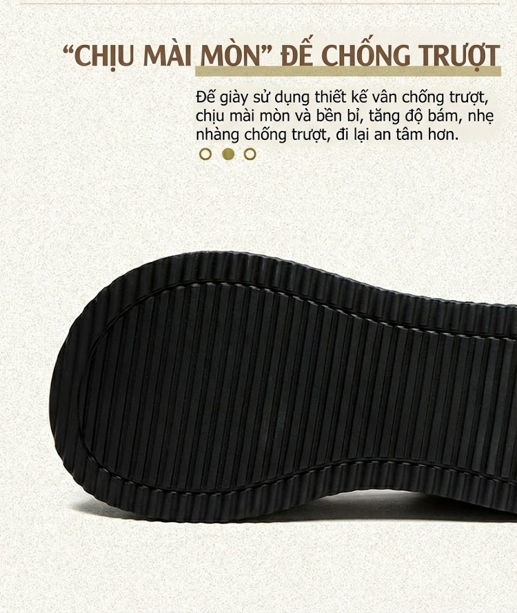 Dép Sandal Nữ Da Bò Quai Hở Mũi Đế Bằng Đế Cao 4cm - 5cm Màu Đen, Nâu chi tiết 4