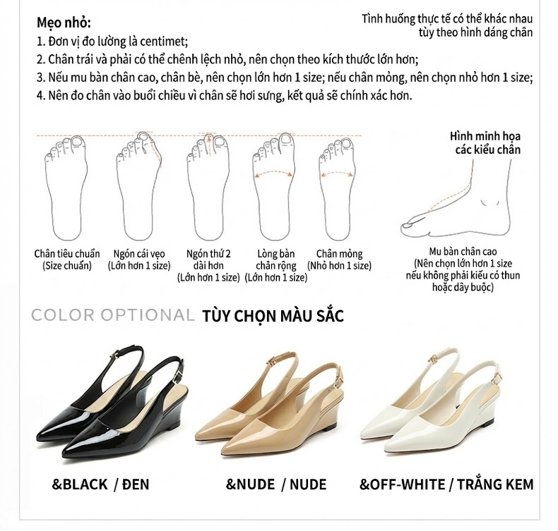 Giày Sandal Cao Gót Nữ Hở Gót Mũi Nhọn Da Bóng Gót Cao 7cm - 8cm Màu Kem, Trắng, Đen chi tiết 2
