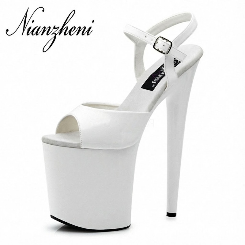 Giày Sandal Cao Gót Nữ Hở Ngón Quai Mảnh Đế Xuồng Da Bóng Gót Cao 10cm - 12cm Màu Đen, Đỏ, Trắng