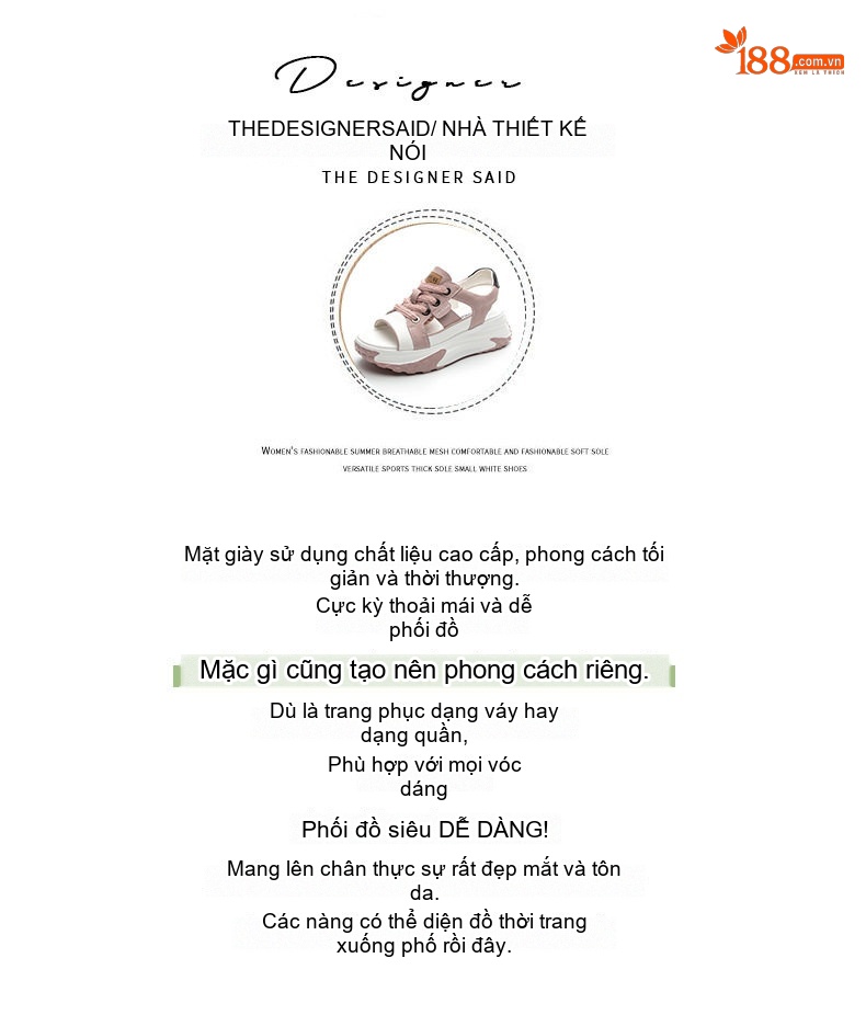Dép Sandal Nữ Da Mờ Khoét Lỗ Đế Cao 6cm Màu Đỏ, Hồng, Trắng, Xanh... chi tiết 4
