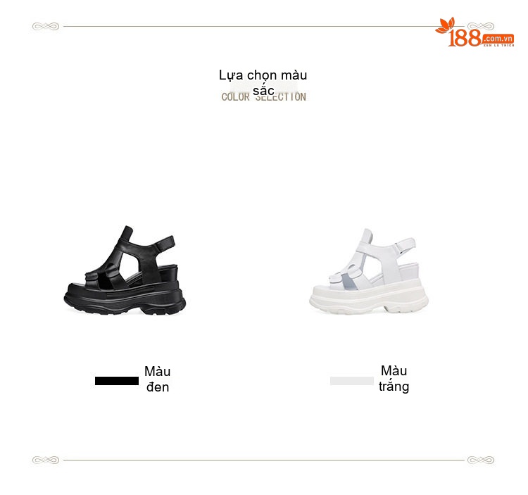 Giày Sandal Cao Gót Nữ Da Thật Quai Hậu Đế Xuồng Gót Cao 10cm Màu Đen, Trắng chi tiết 3
