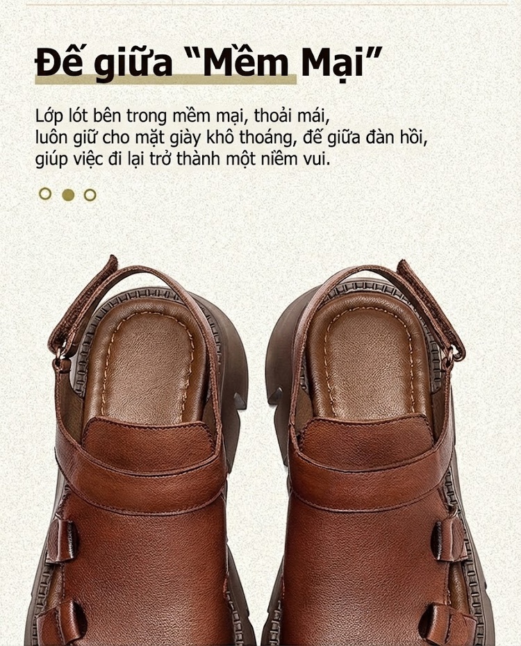 Dép Sandal Nữ Da Mờ Quai Hậu Đế Cao 4cm - 5cm Màu Nâu, Đen, Be chi tiết 6
