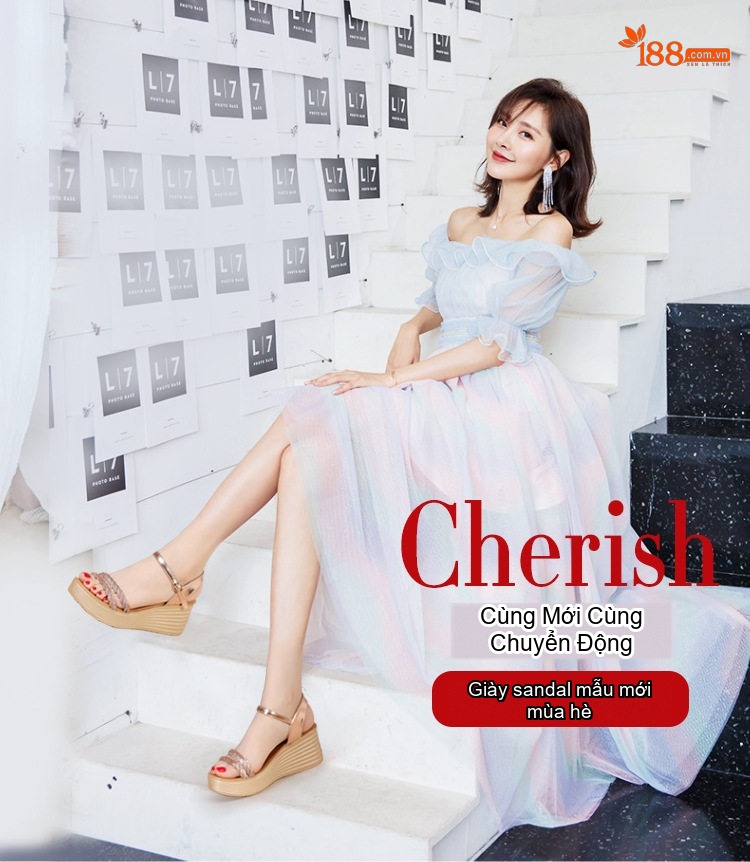 Dép Sandal Nữ Đế Xuồng Quai Ngang Đính Đá Đế Cao 5cm - 6cm Màu Vàng, Đen chi tiết 1