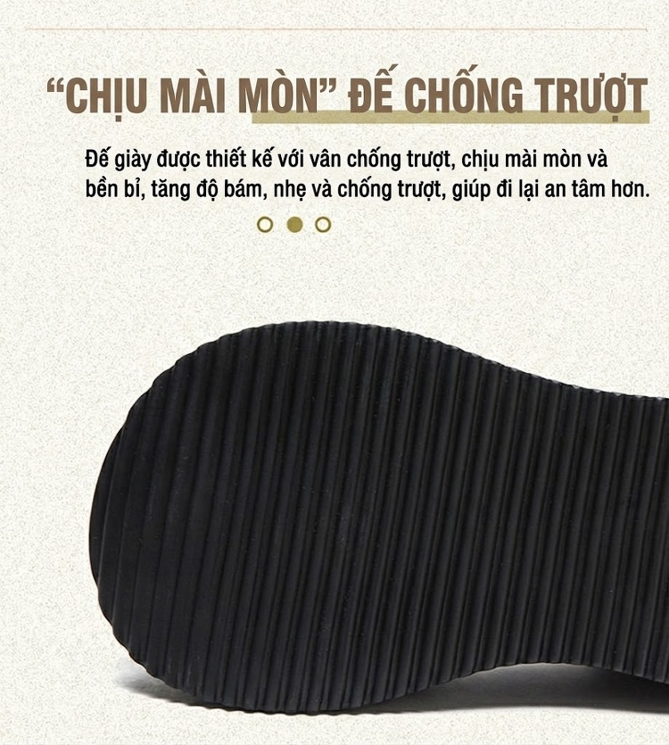 Dép Sandal Nữ Bít Mũi Quai Dán Đế Xuồng Đế Cao 4cm - 5cm Màu Đen, Nâu chi tiết 4