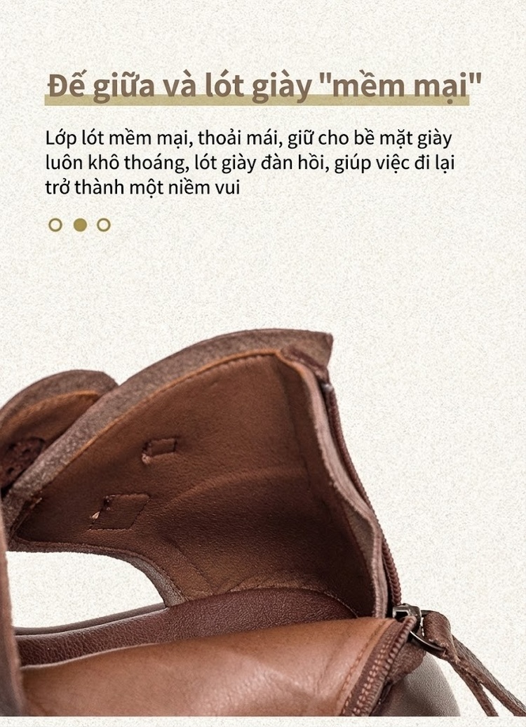 Dép Sandal Nữ Hở Ngón Đế Xuồng Quai Dán Thoáng Khí Đế Cao 4cm - 5cm Màu Nâu, Kem, Đen chi tiết 6