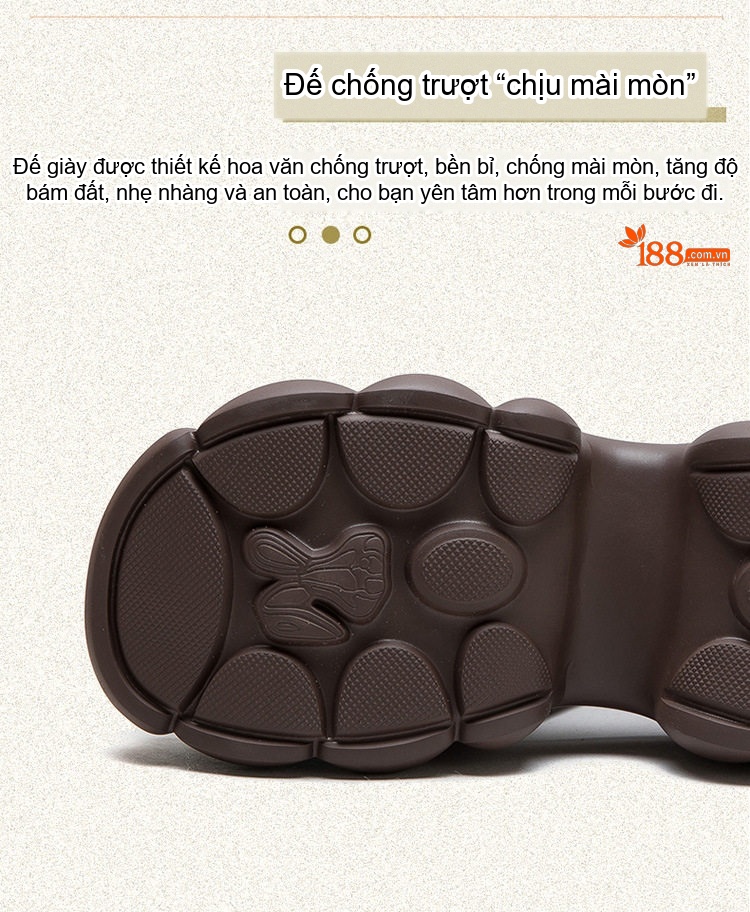 Dép Sandal Nữ Boot Hở Mũi Da Mềm Đế Cao 4cm - 5cm Màu Đen, Kem, Nâu chi tiết 5