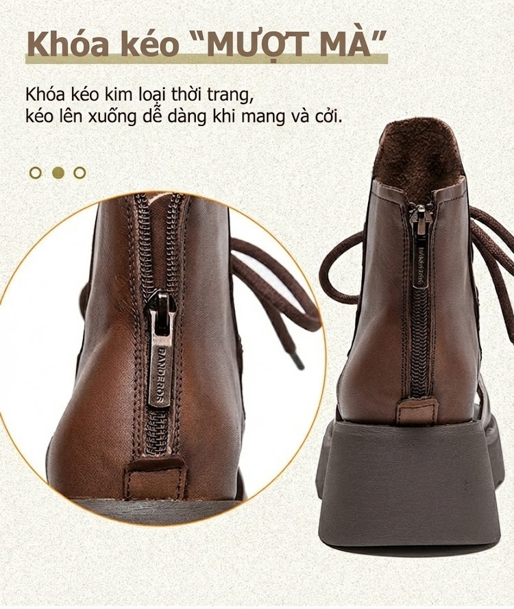 Dép Sandal Nữ Retro Hở Ngón Cổ Cao Dây Buộc Đế Cao 4cm - 5cm Màu Nâu, Đen chi tiết 7