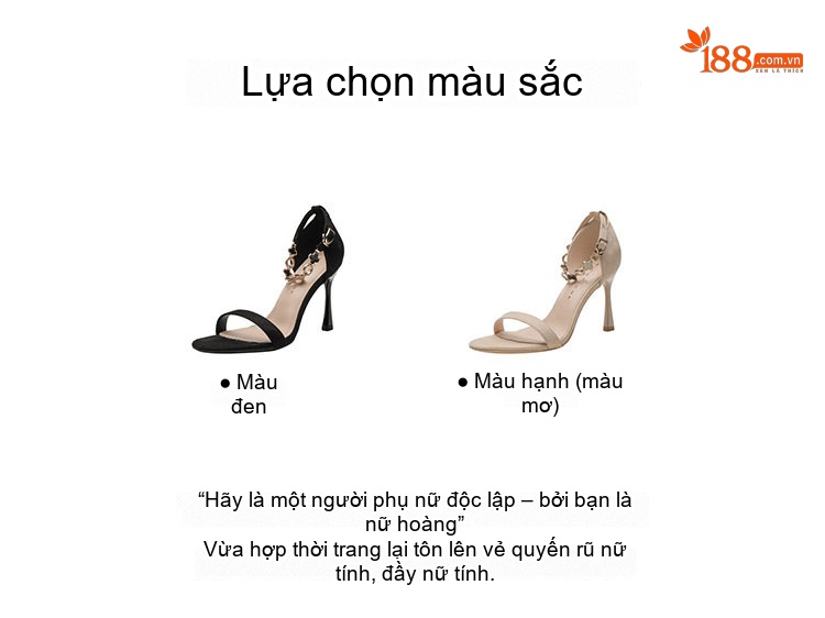 Giày Sandal Cao Gót Nữ Hở Ngón Quai Ngang Nỉ Gót Cao 8cm Màu Nude, Đen chi tiết 3