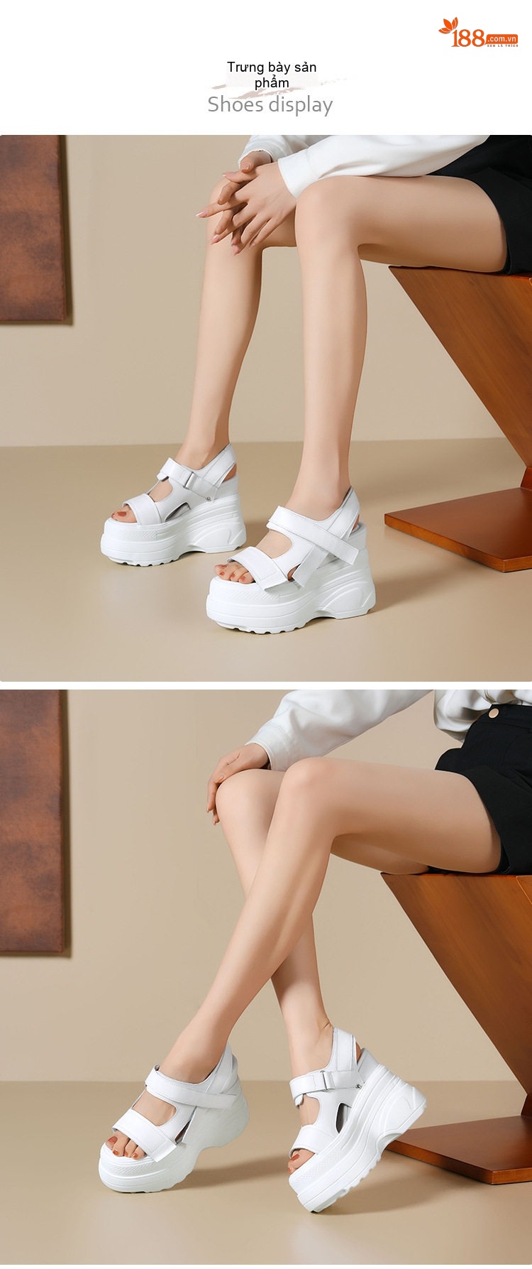 Sandal nữ đế xuồng cao gót 12 cm hở mũi quai dán chi tiết 2