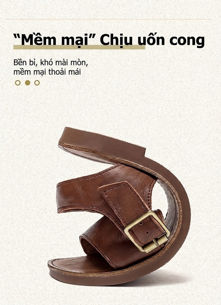 Dép Sandal Nữ Quai Ngang Khóa Cài Phong Cách La Mã Đế Cao 3cm - 4cm Màu Nâu, Xanh, Kem chi tiết 4