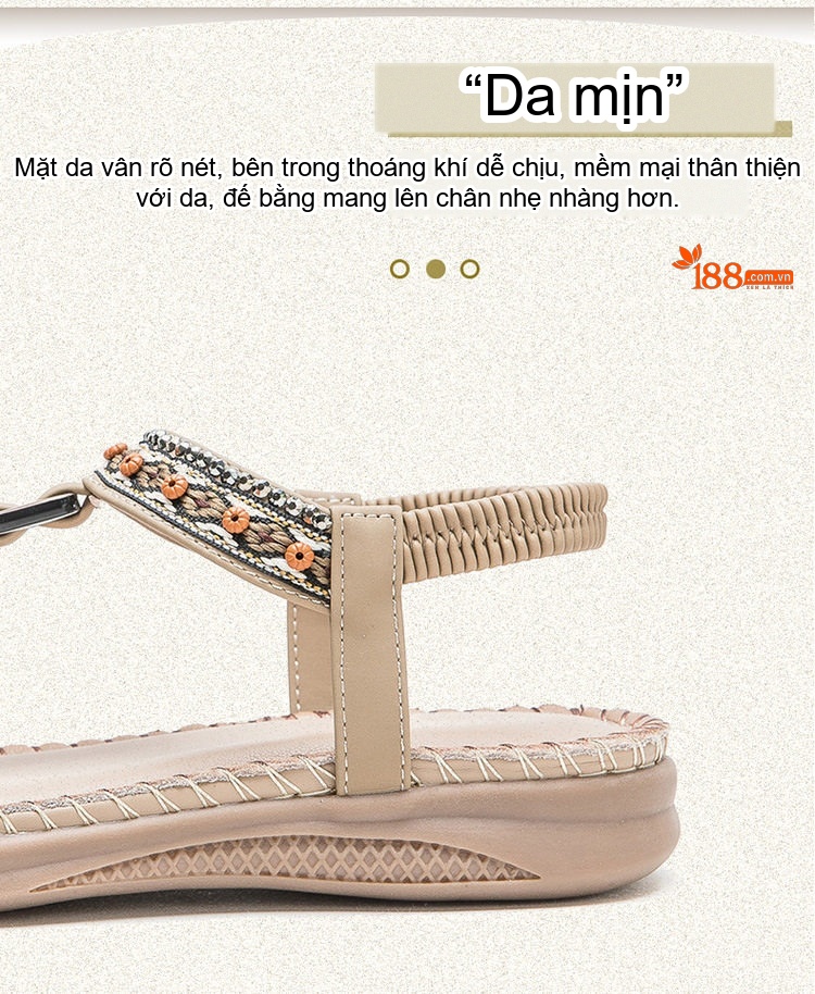 Dép Sandal Nữ Quai Dệt Phong Cách Bohemian Đế Cao 3cm - 4cm Màu Đen, Kem, Đỏ... chi tiết 2
