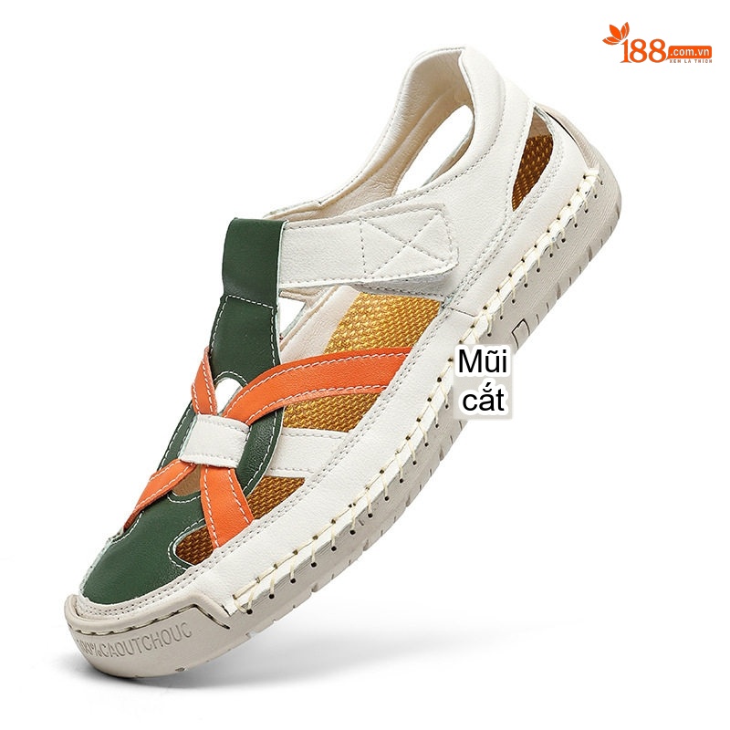 Dép Sandal Nam Quai Chéo Mềm Mại Thoáng Khí Đế Cao 3cm - 4cm Màu Xanh Dương, Trắng, Xanh Lá, Đen