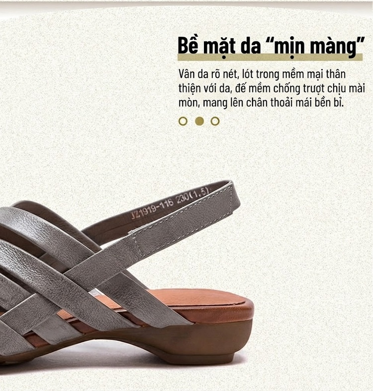 Dép Sandal Nữ Quai Đan Hở Ngón Đế Cao 5cm - 6cm Màu Trắng, Bạc chi tiết 3