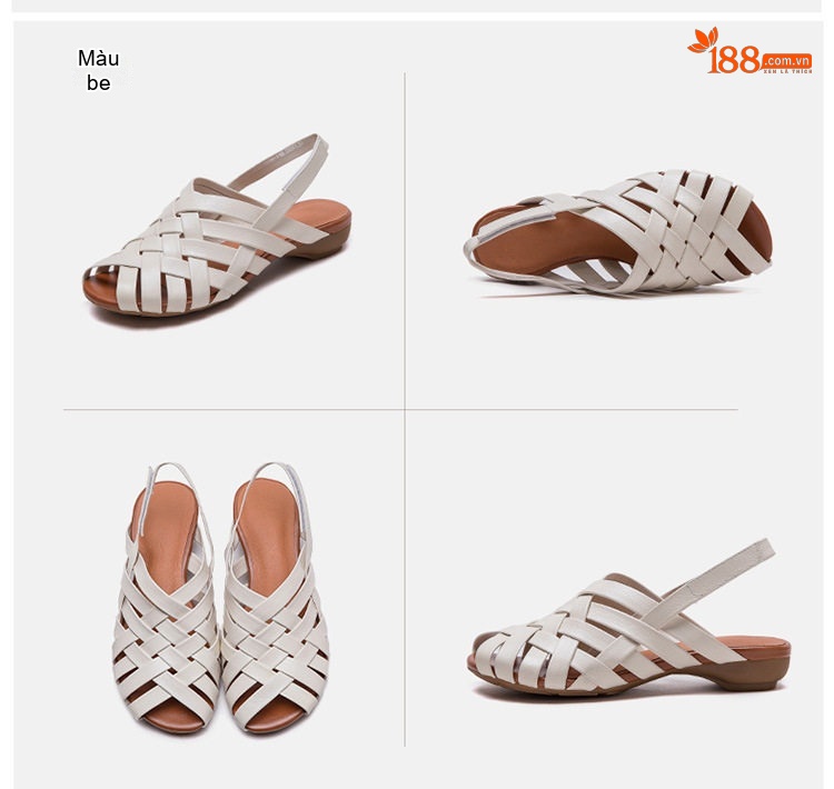 Dép Sandal Nữ Quai Đan Hở Ngón Đế Cao 5cm - 6cm Màu Trắng, Bạc chi tiết 17