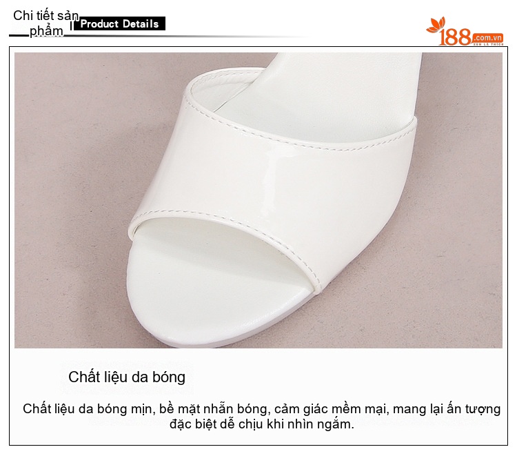 Giày Sandal Cao Gót Nữ Quai Mảnh Đế Xuồng Da Bóng Gót Cao 11cm Màu Đen, Đỏ, Bạc, Trắng... chi tiết 3