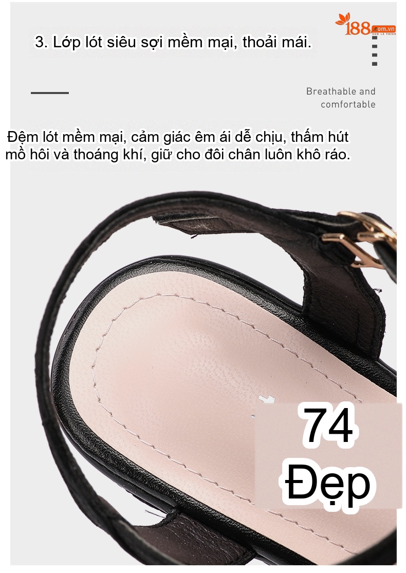 Giày Sandal Cao Gót Nữ Đế Xuồng Quai Ngang Gót Cao 11cm Màu Đen, Vàng, Xanh Lá chi tiết 7