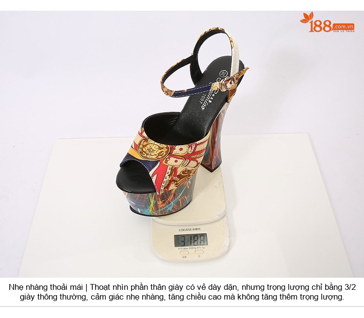 Giày Sandal Cao Gót Nữ Hở Ngón Quai Hậu Đính Đá Gót Cao 10cm - 12cm Nhiều Màu chi tiết 8