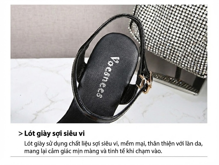 Giày Sandal Cao Gót Nữ Quai Trong Suốt Gót Súng Đế Cao 17cm Màu Đen, Trắng, Đỏ, Hồng... chi tiết 7