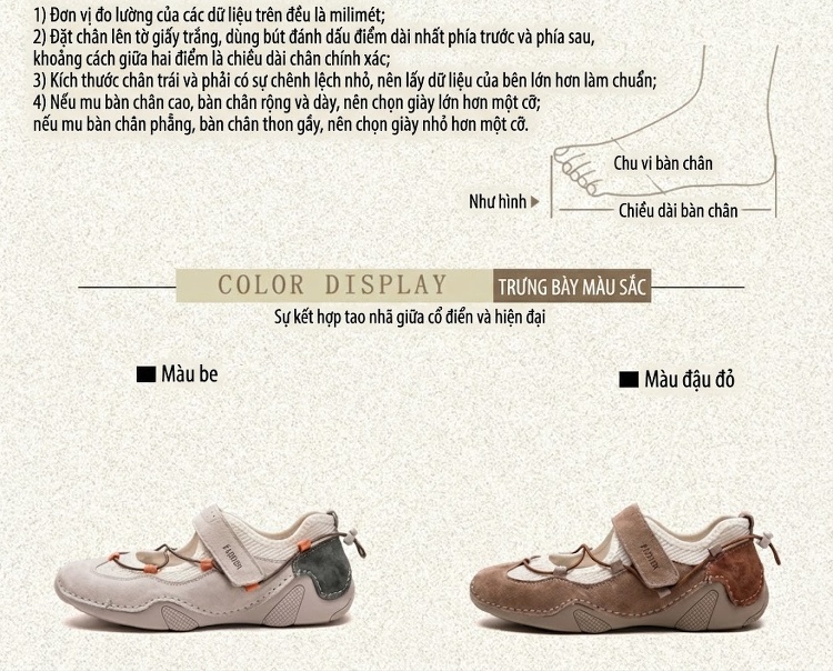 Dép Sandal Nữ Mũi Tròn Quai Dán Vải Lưới Thoáng Khí Đế Cao 3cm - 4cm Màu Nâu, Be chi tiết 2