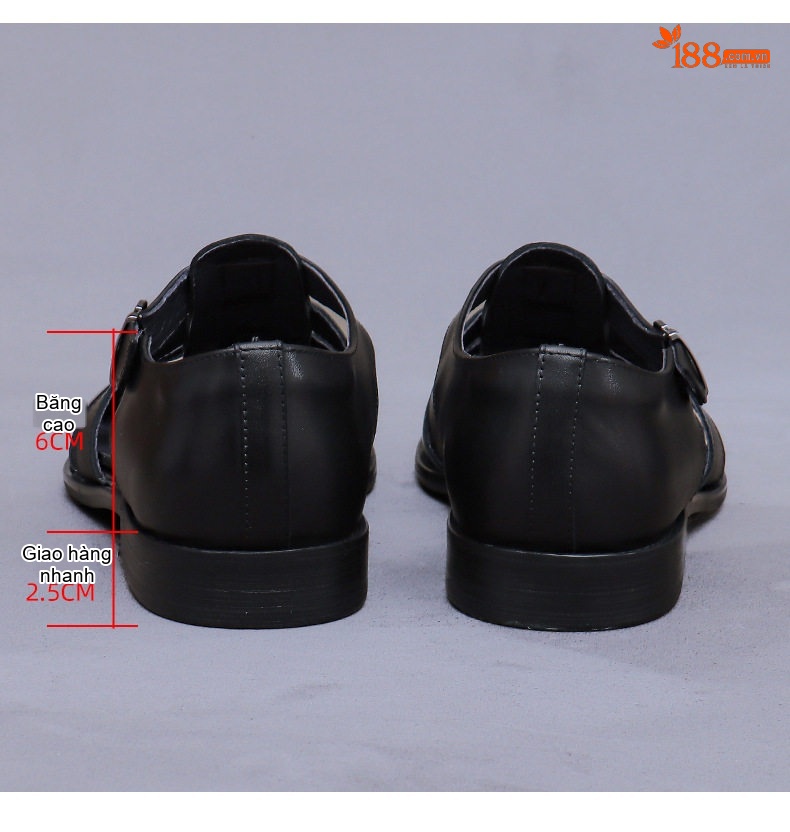 Sandal Rọ Nam Da Bò Quai Khóa Chiều Cao Đế Khoảng 2cm Màu Đen, Nâu chi tiết 17